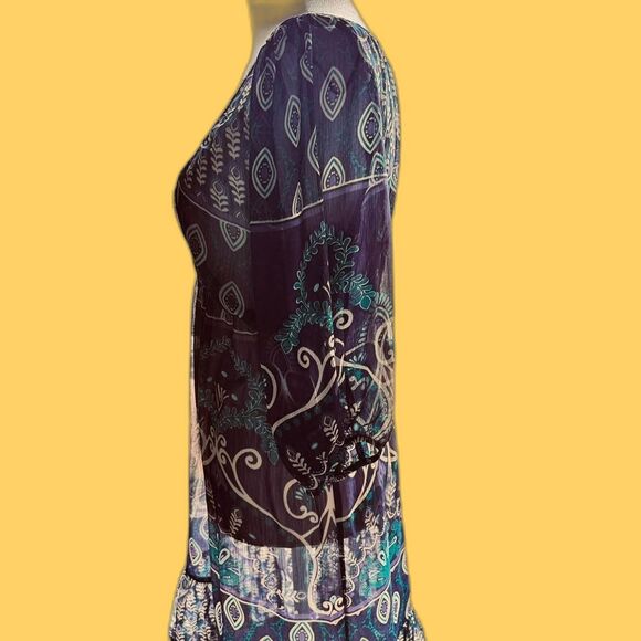 Akualani lightweight Pullover Junior S Purple Teal Dress Y2K Fairy Hippie Boho - Picture 5 of 8